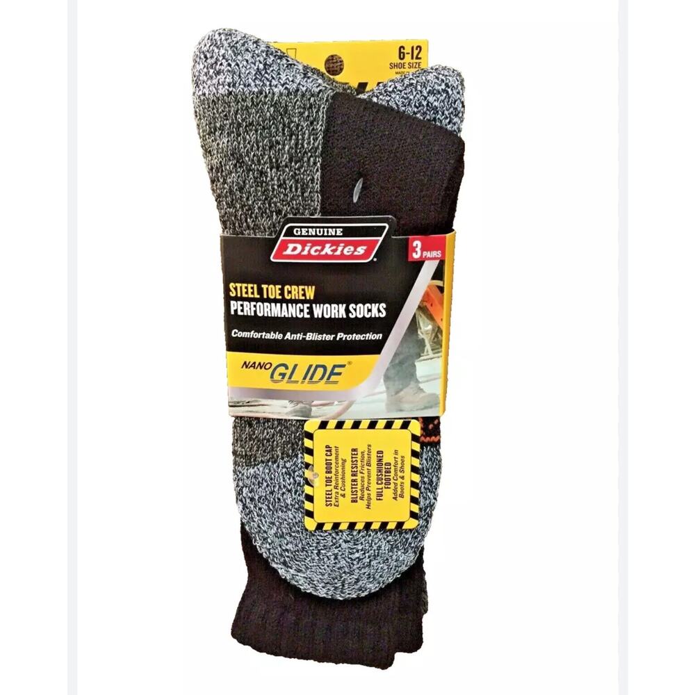 Dickies Steel Toe Blister Resister Work Socks size 6-12 One pair New in package
